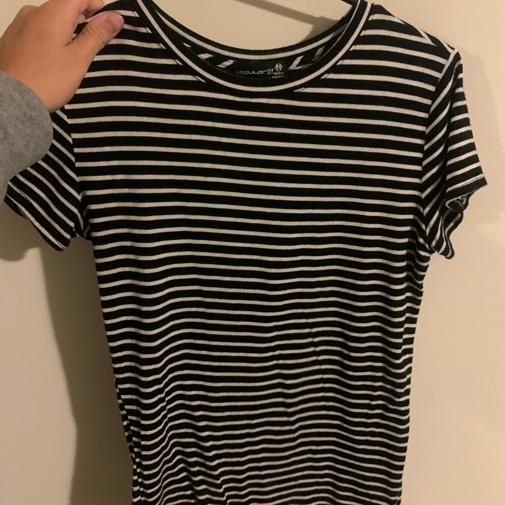 Black and white striped tshirt